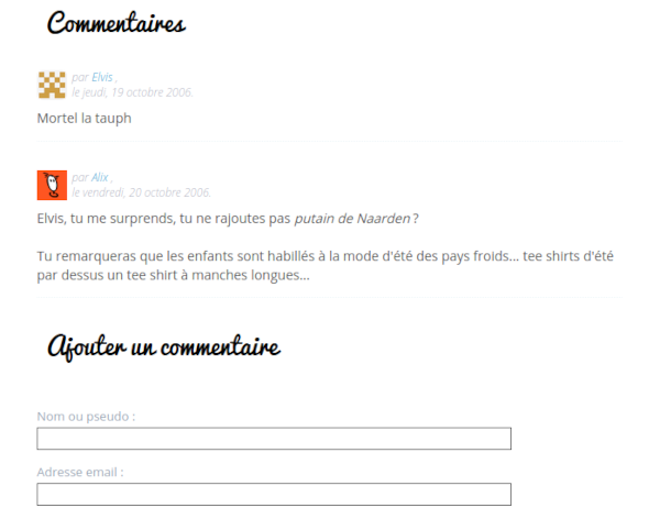 Comment with and without avatar